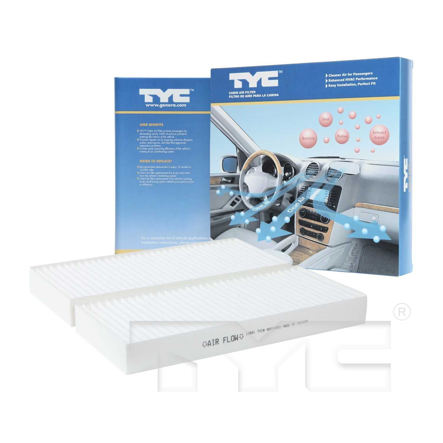 TYC Cabin Air Filter 800044P2