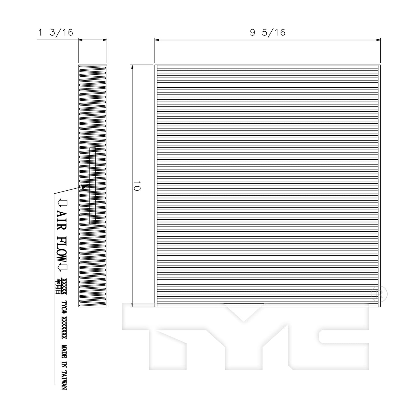 TYC Cabin Air Filter 800201P
