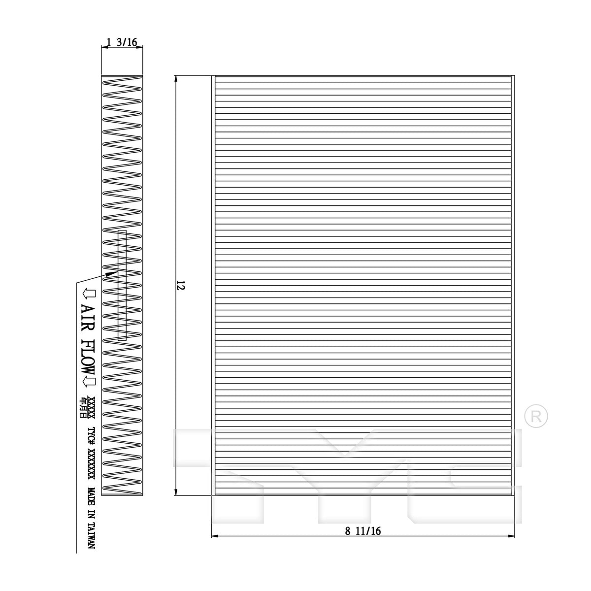 TYC Cabin Air Filter 800207C