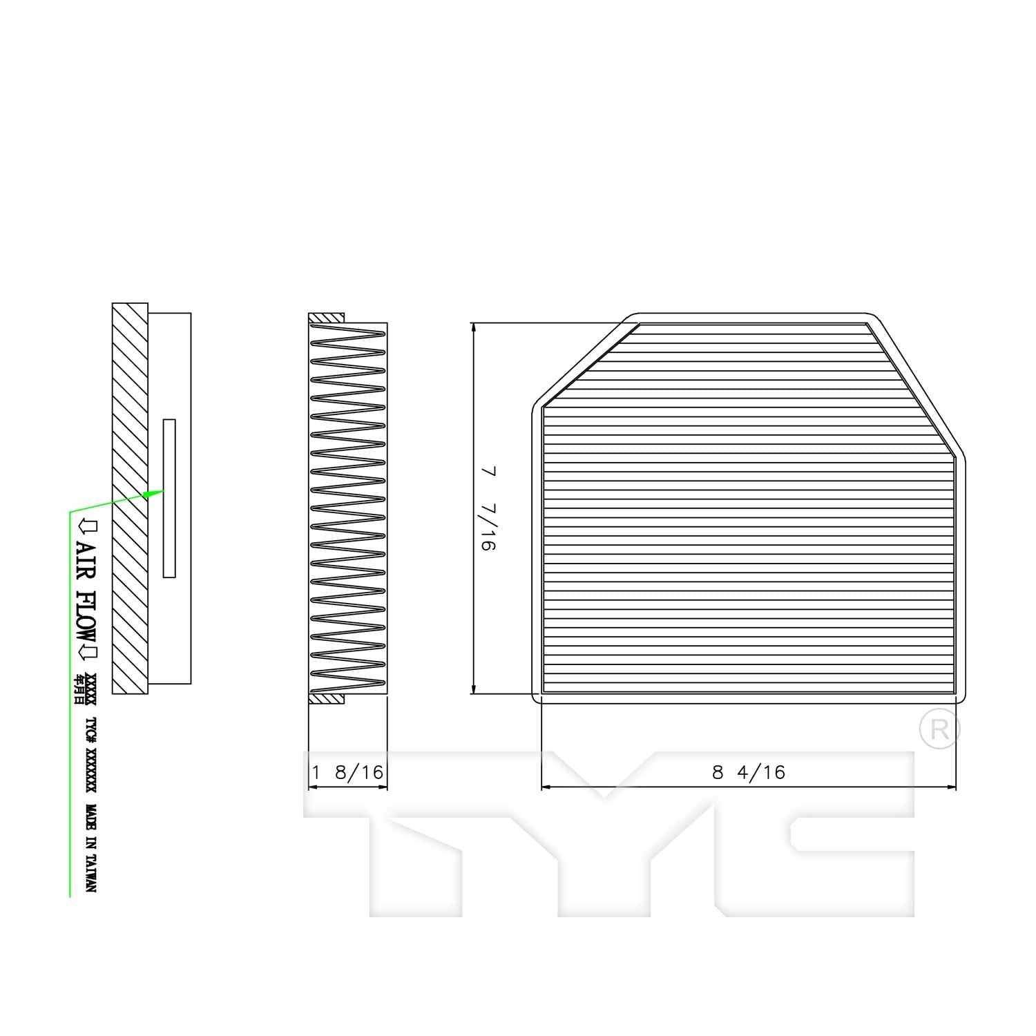 TYC Cabin Air Filter 800212C2