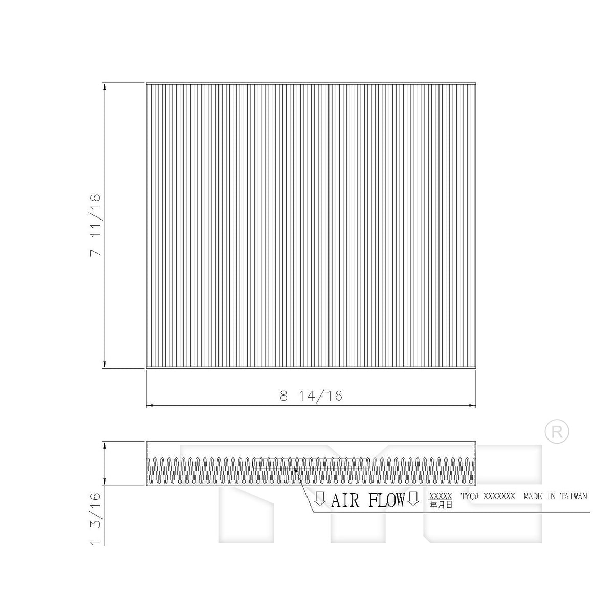 TYC Cabin Air Filter 800214P