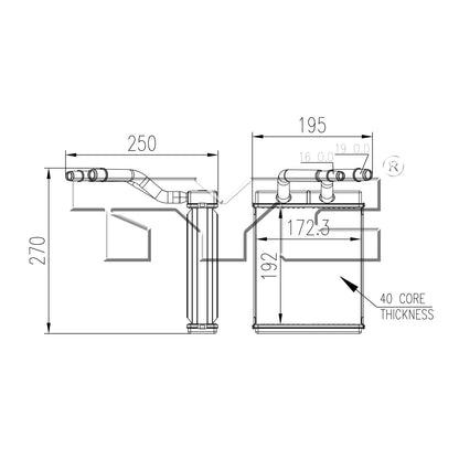 TYC HVAC Heater Core 96110