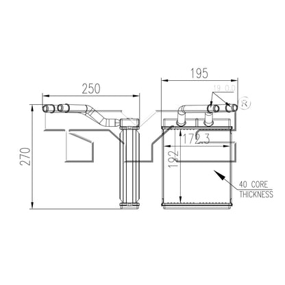 TYC HVAC Heater Core 96111