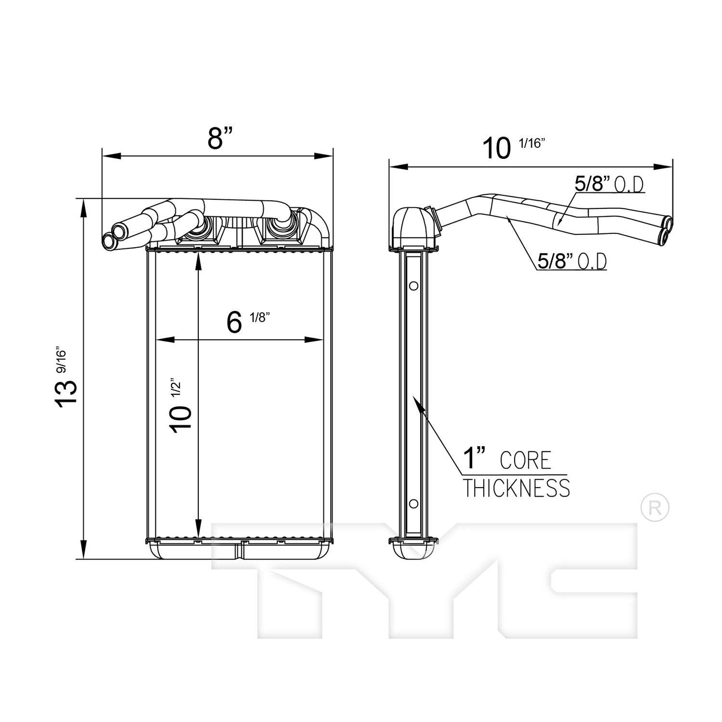 TYC HVAC Heater Core 96117