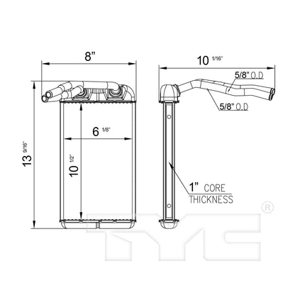 TYC HVAC Heater Core 96117