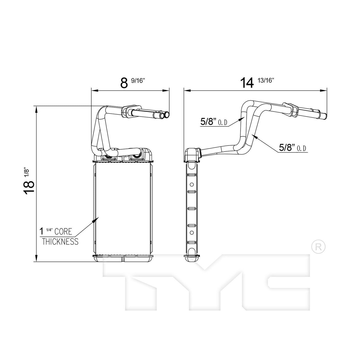 TYC HVAC Heater Core 96118