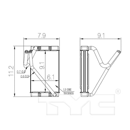 TYC HVAC Heater Core 96119