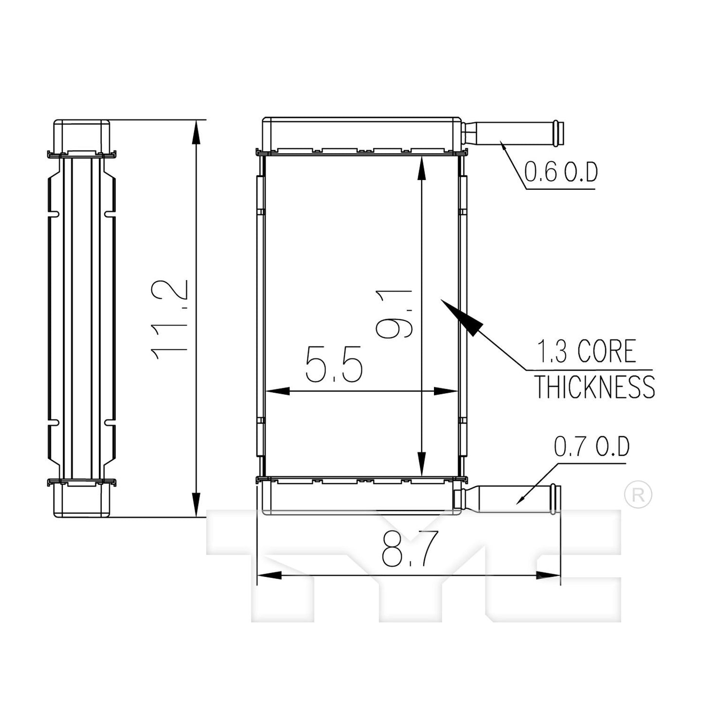 TYC HVAC Heater Core 96120