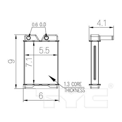 TYC HVAC Heater Core 96123