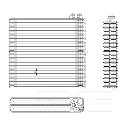 TYC A/C Evaporator Core 97025
