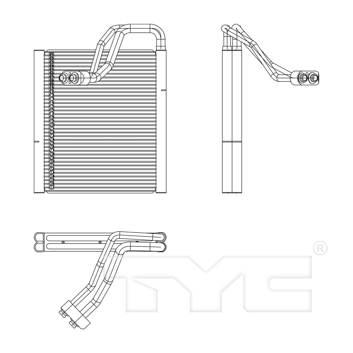 TYC A/C Evaporator Core 97195