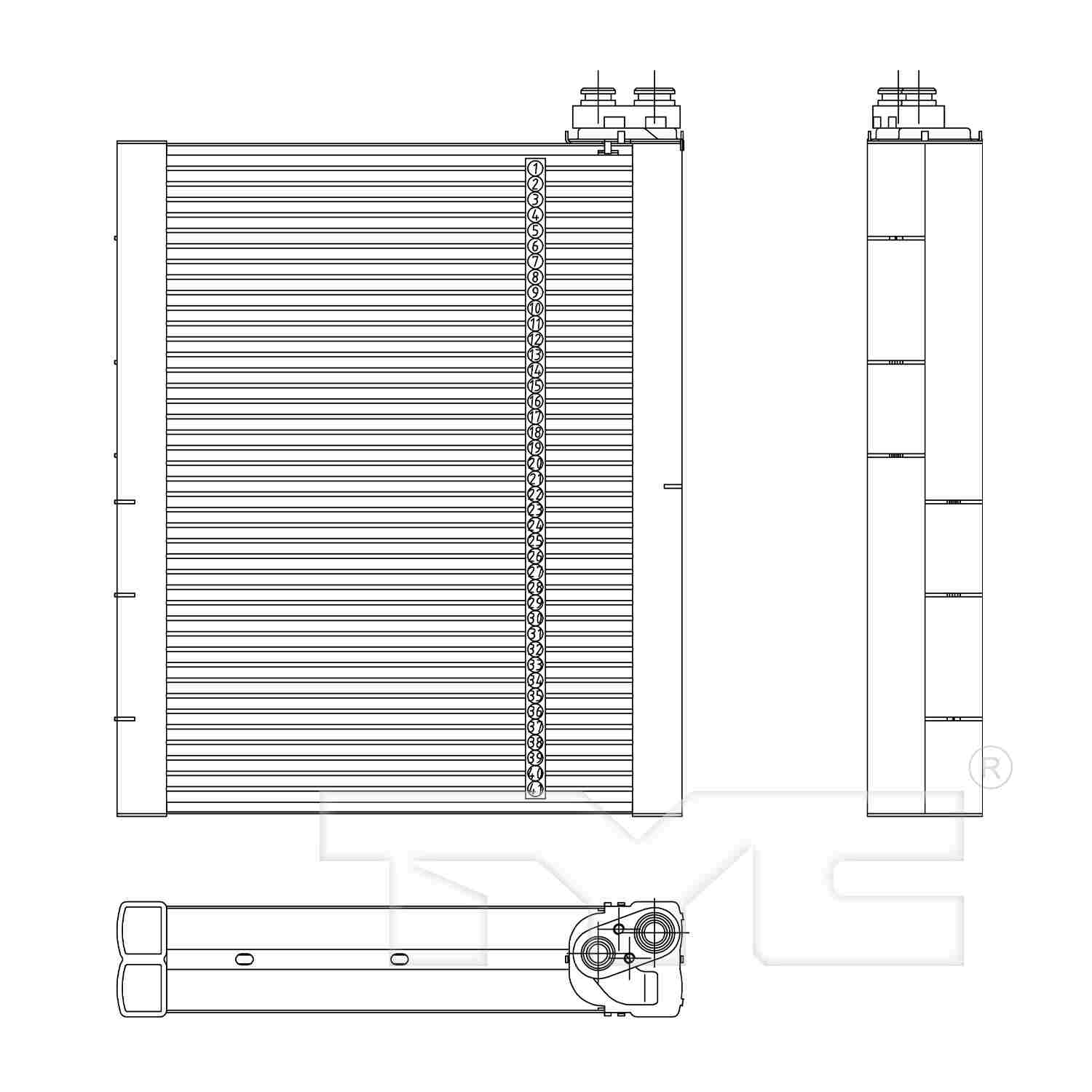 TYC A/C Evaporator Core 97204