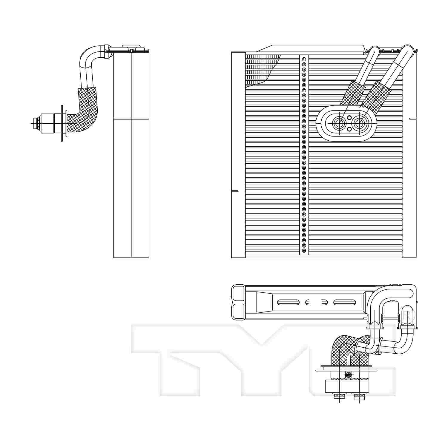 TYC A/C Evaporator Core 97205