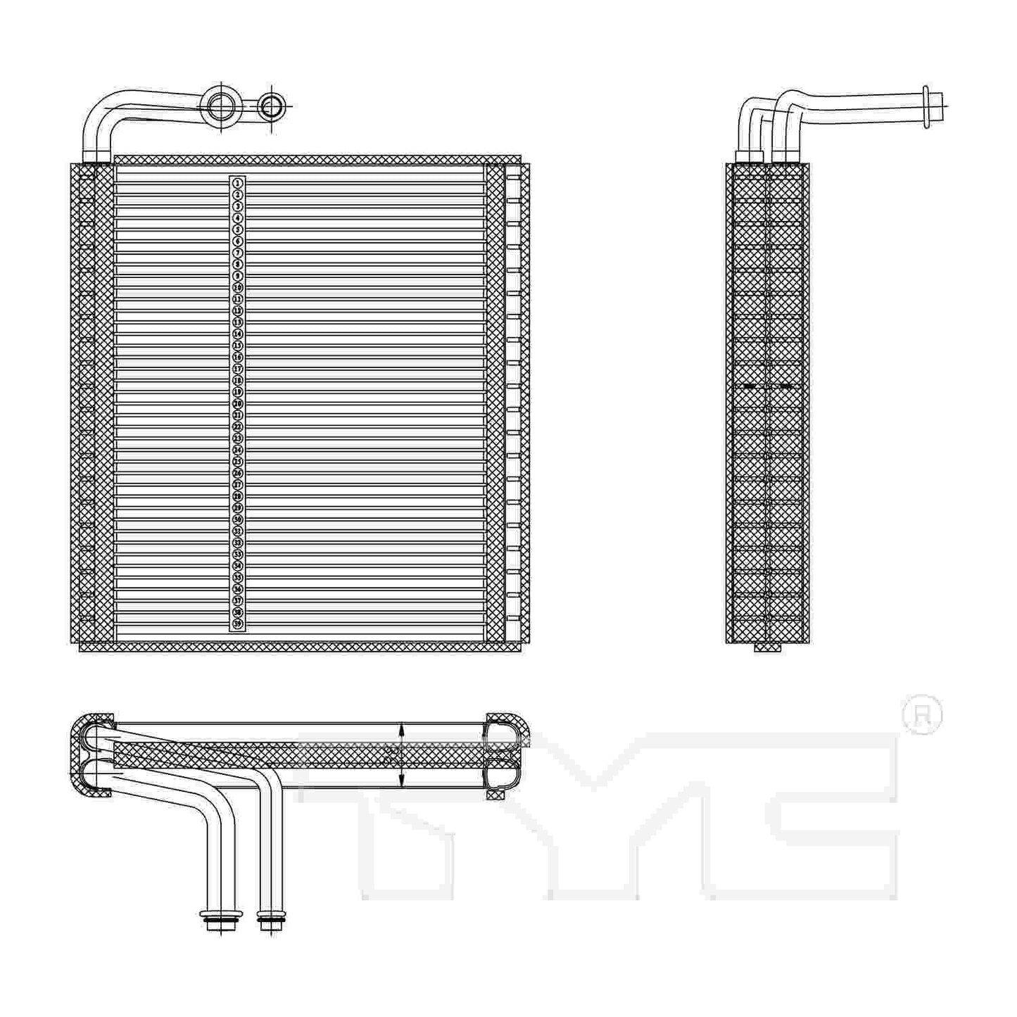 TYC A/C Evaporator Core 97206