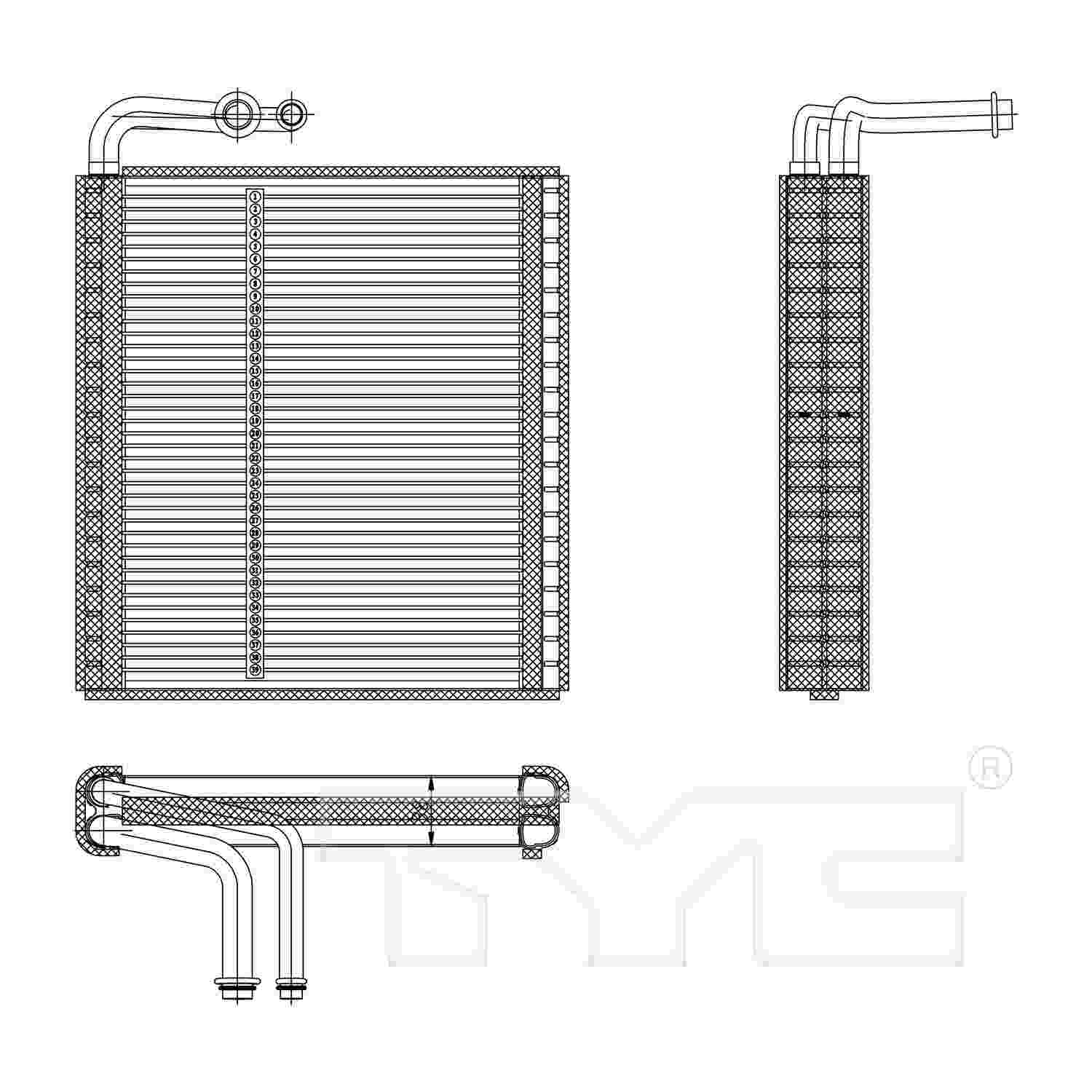 TYC A/C Evaporator Core 97206