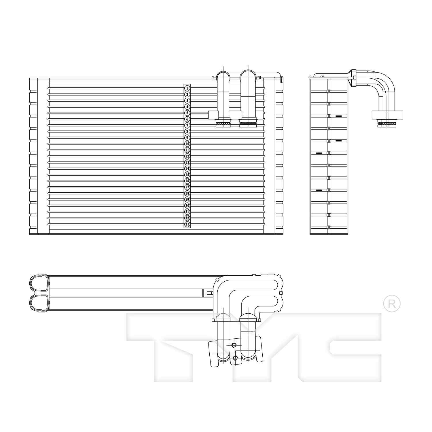 TYC A/C Evaporator Core 97208
