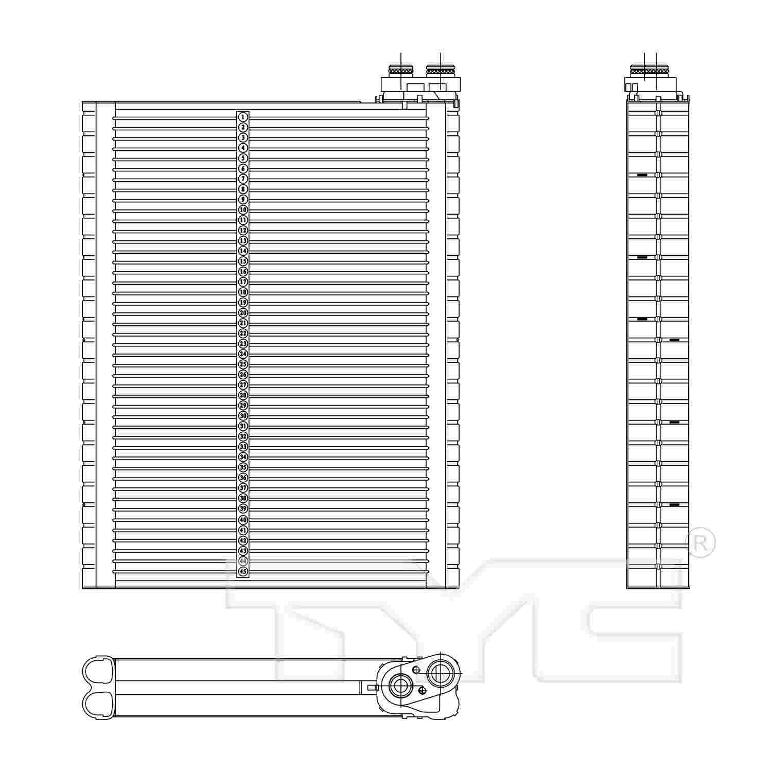 TYC A/C Evaporator Core 97214