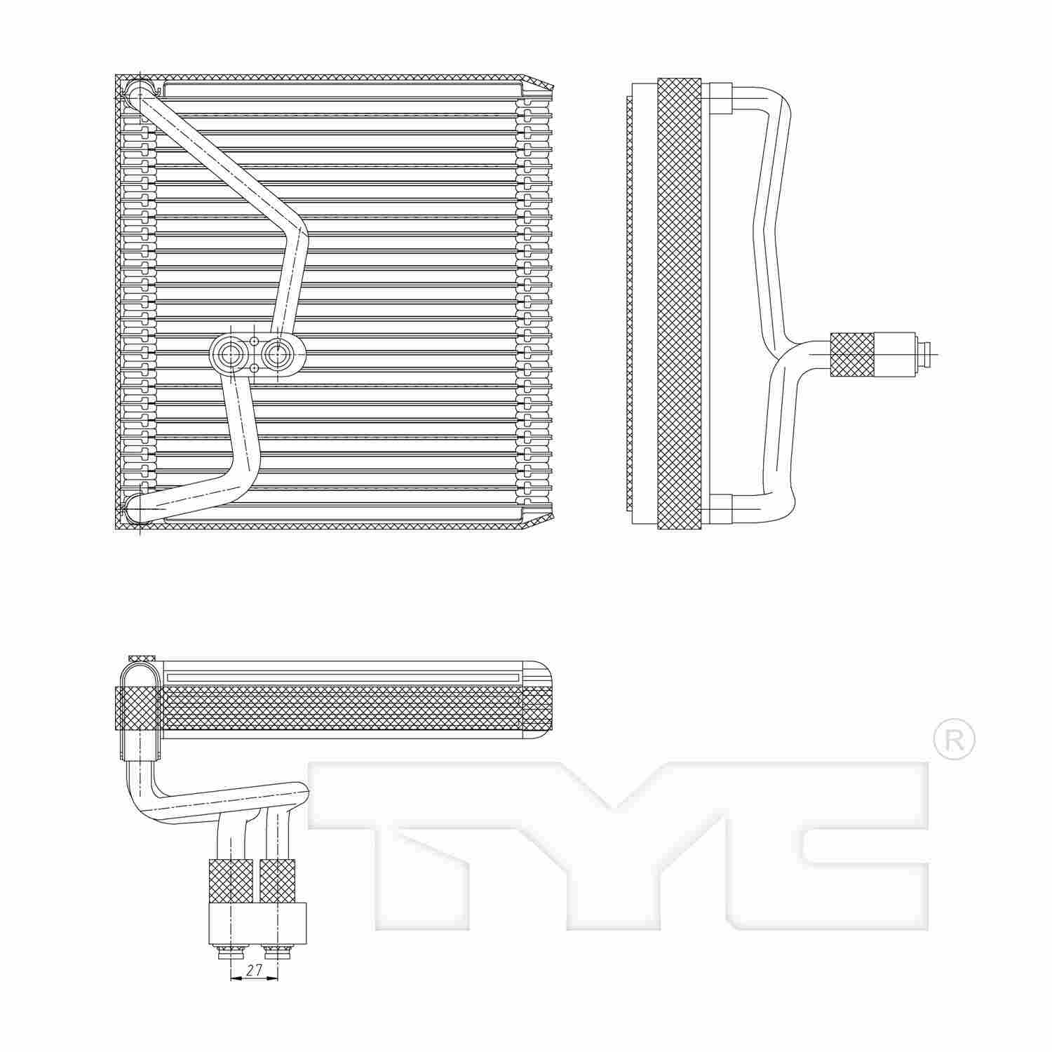 TYC A/C Evaporator Core 97227