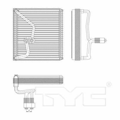 TYC A/C Evaporator Core 97227