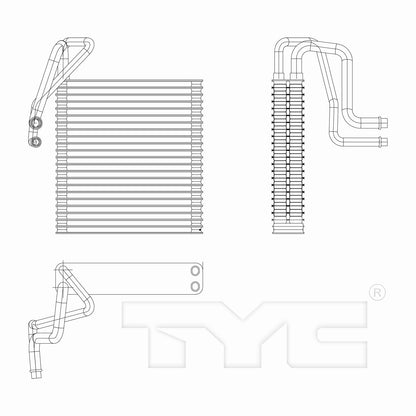 TYC A/C Evaporator Core 97248