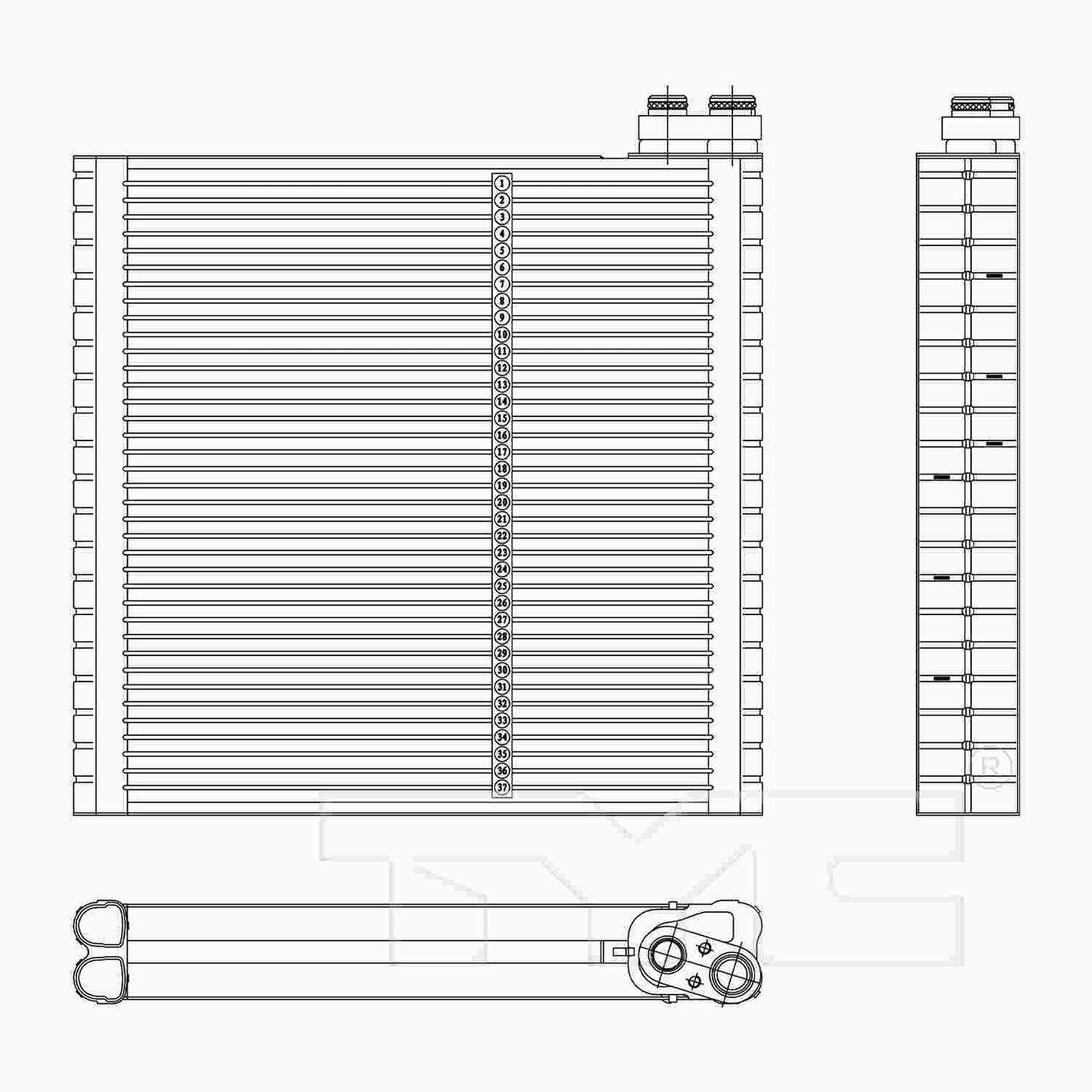 TYC A/C Evaporator Core 97287