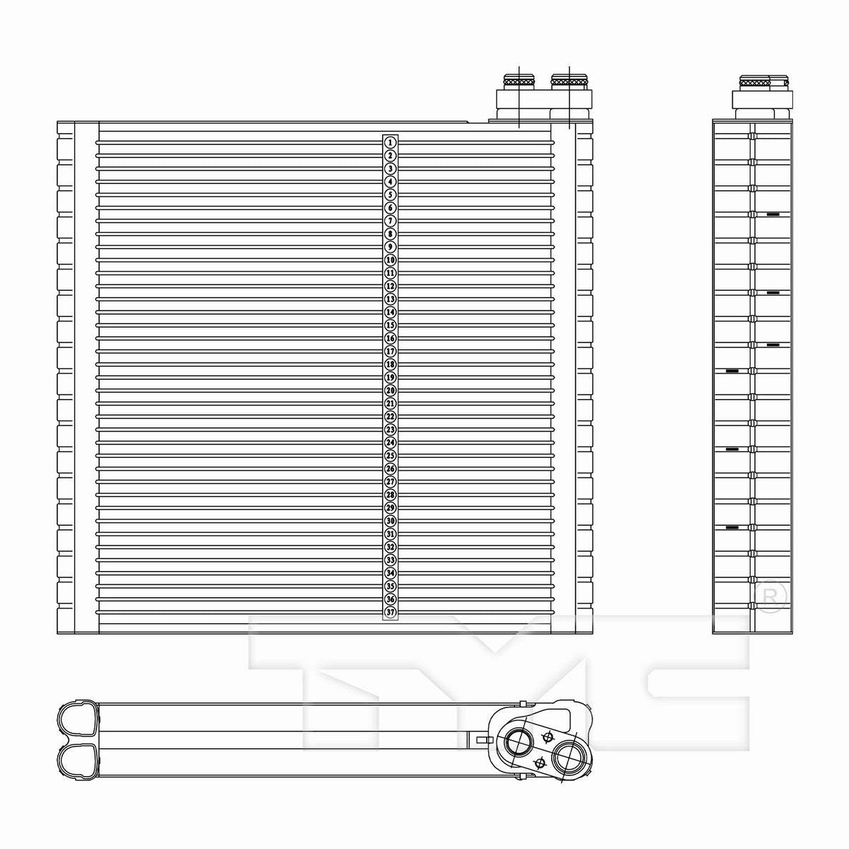 TYC A/C Evaporator Core 97287