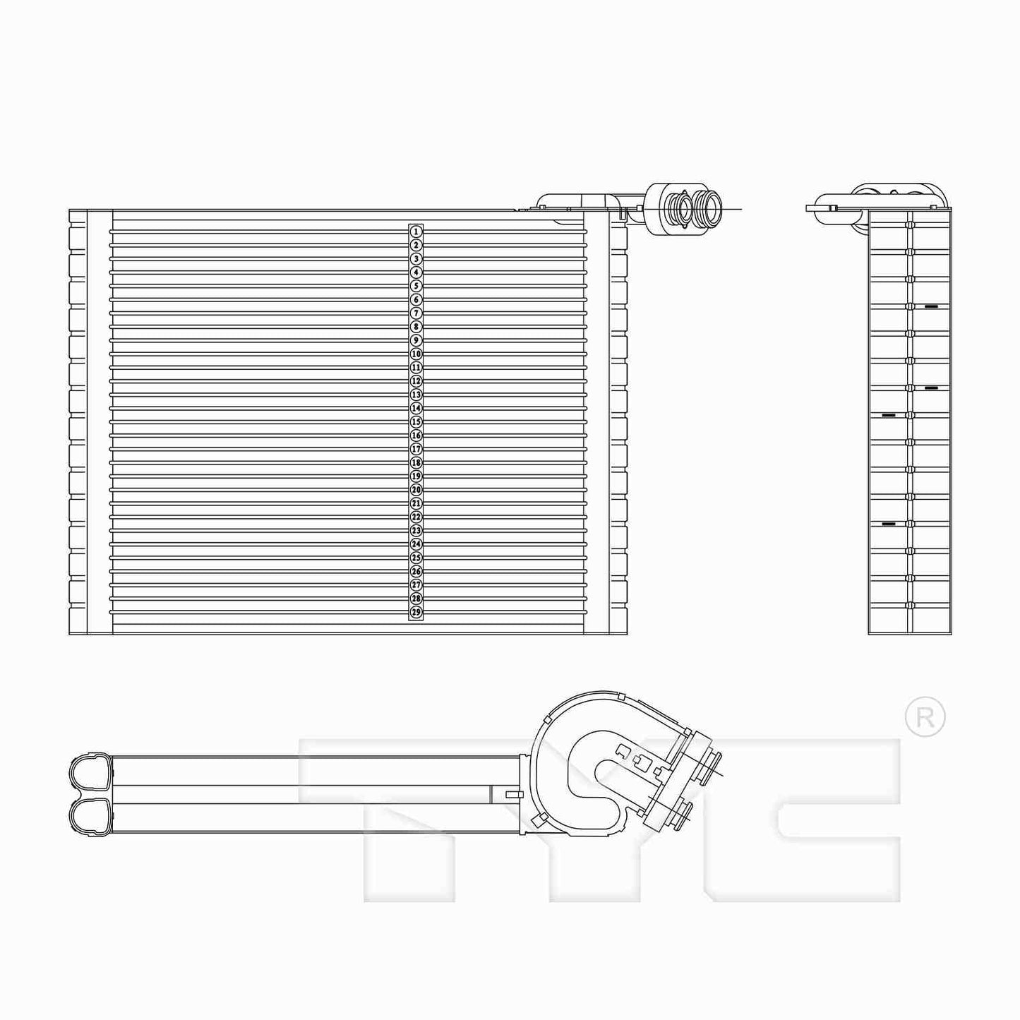 TYC A/C Evaporator Core 97295