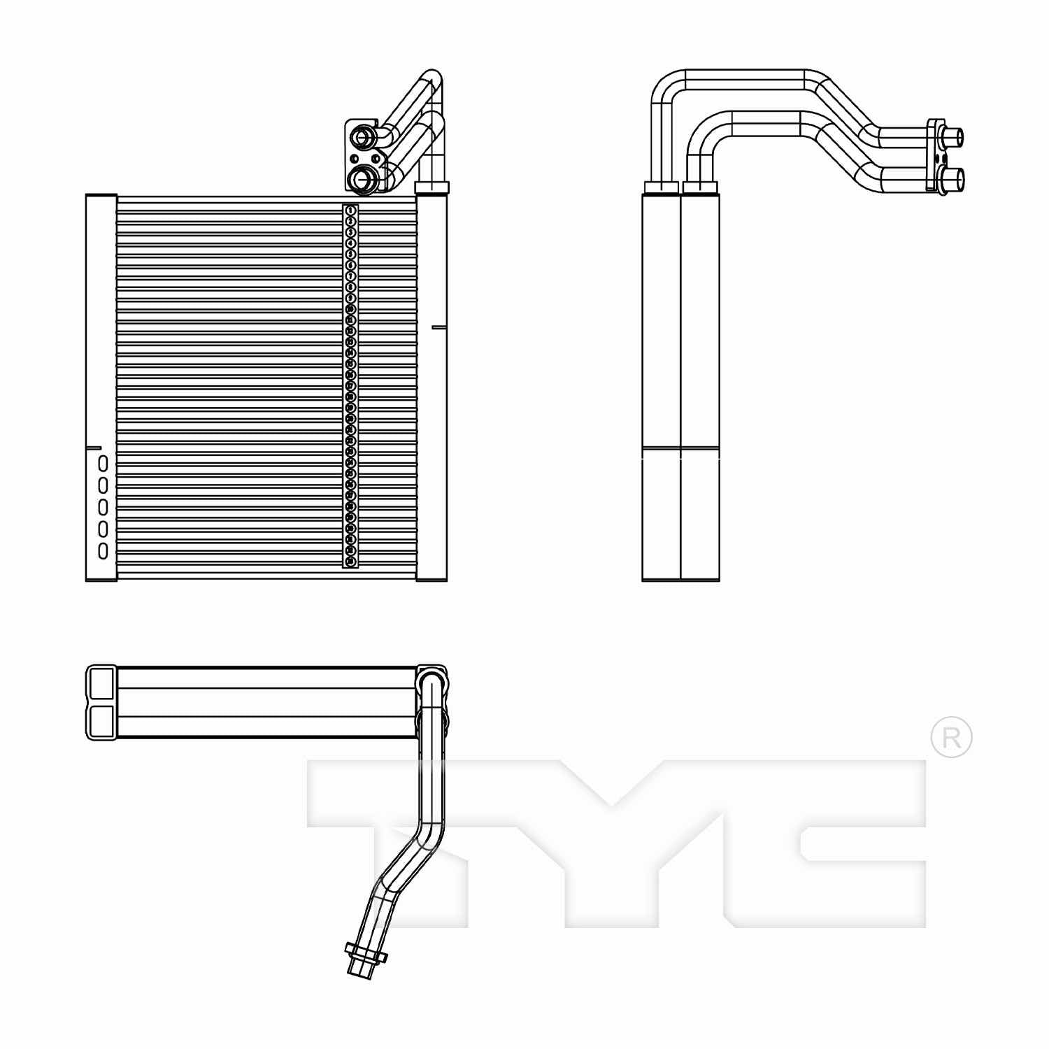 TYC A/C Evaporator Core 97311