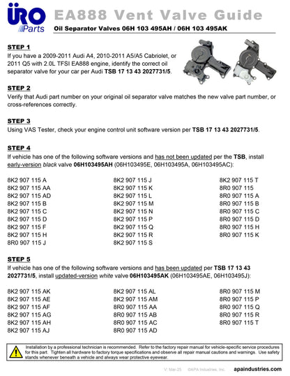 URO Engine Oil Separator 06H103495AK