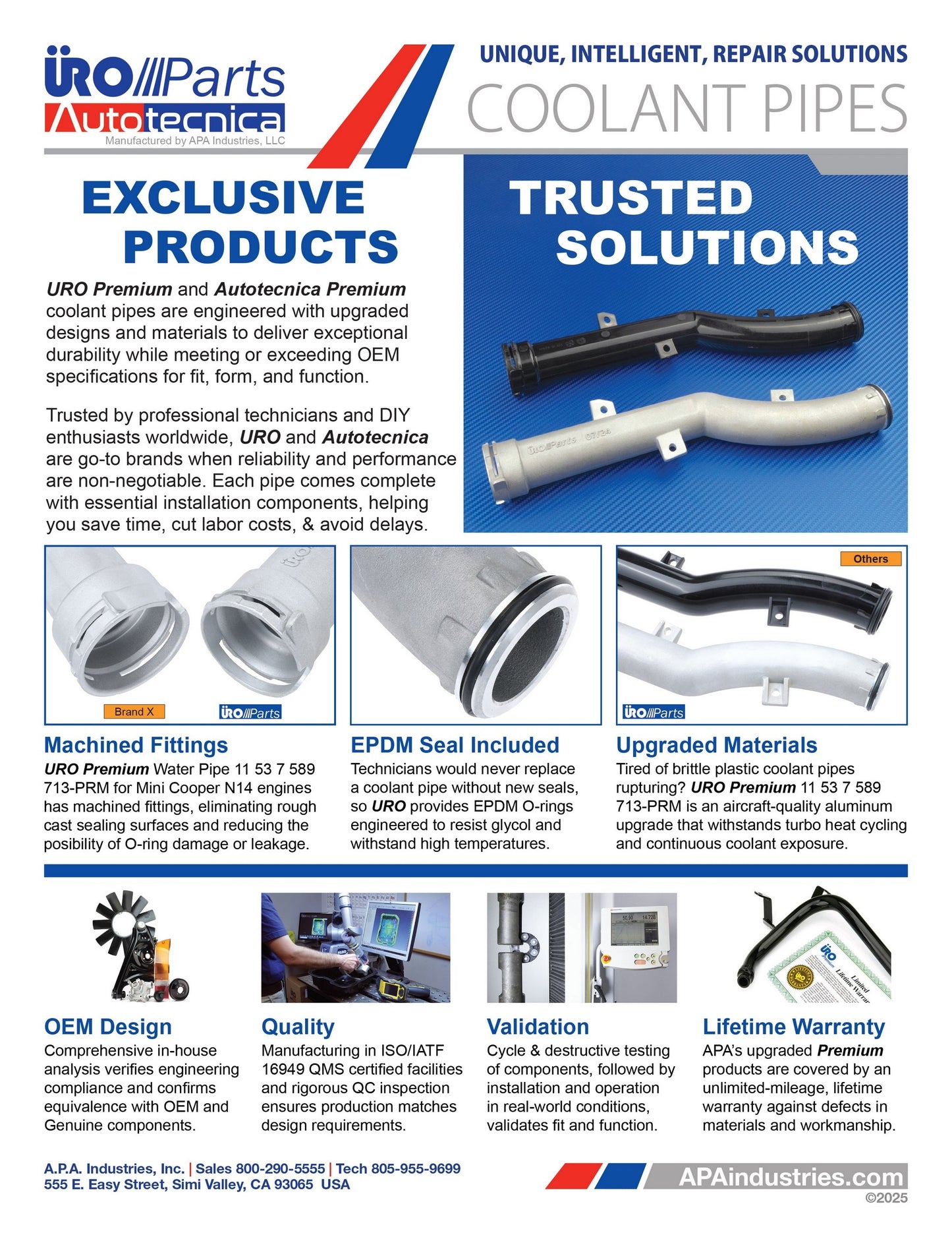 URO Engine Coolant Pipe 11537589713PRM