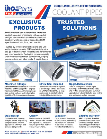 URO Engine Coolant Pipe 11537589713PRM