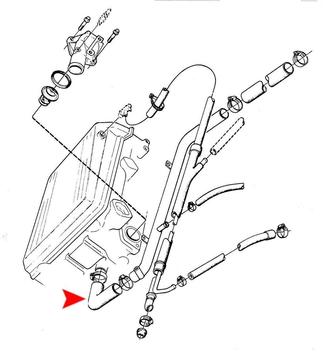 URO Engine Coolant Bypass Hose 7504624