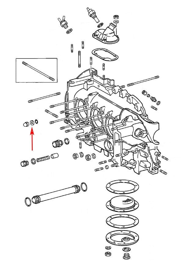 URO Engine Crankcase Stud Washer 90110116102