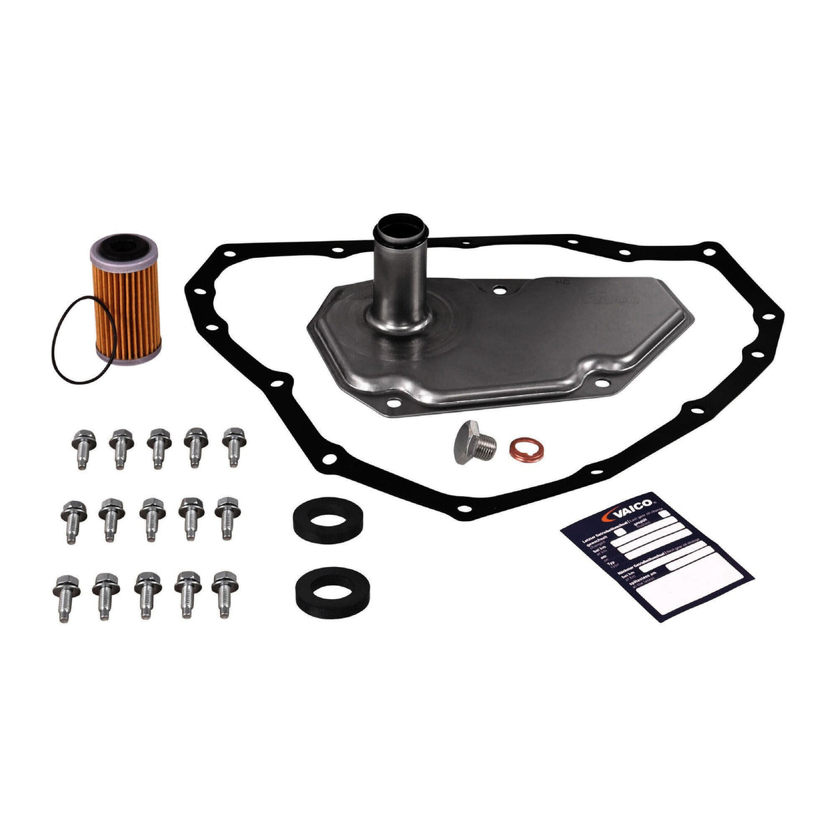 Vaico Filter W/ Oil Pan Gasket, Instl Hardware V38-0222-BEK