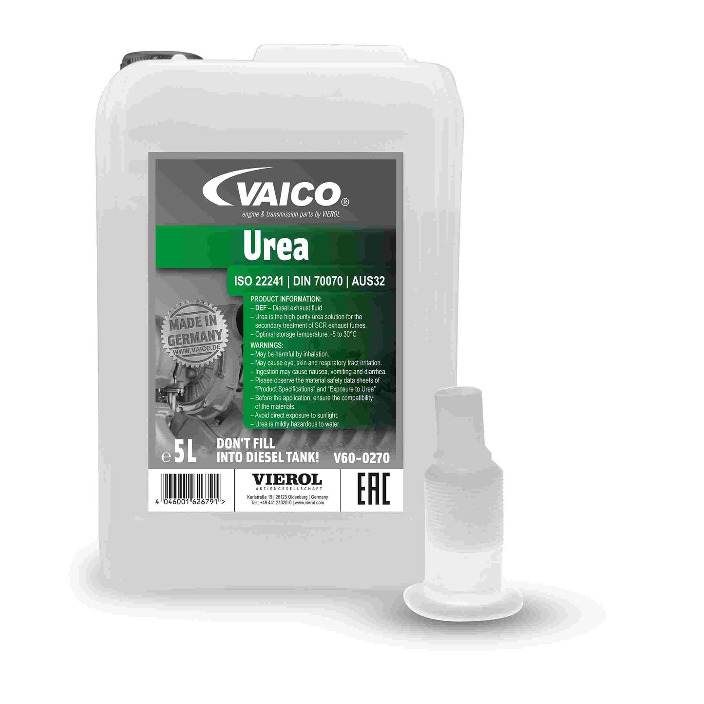 Vaico Diesel Emissions Fluid, Each, D1:V600270, D1S:V60 0270, JP1:9729901174