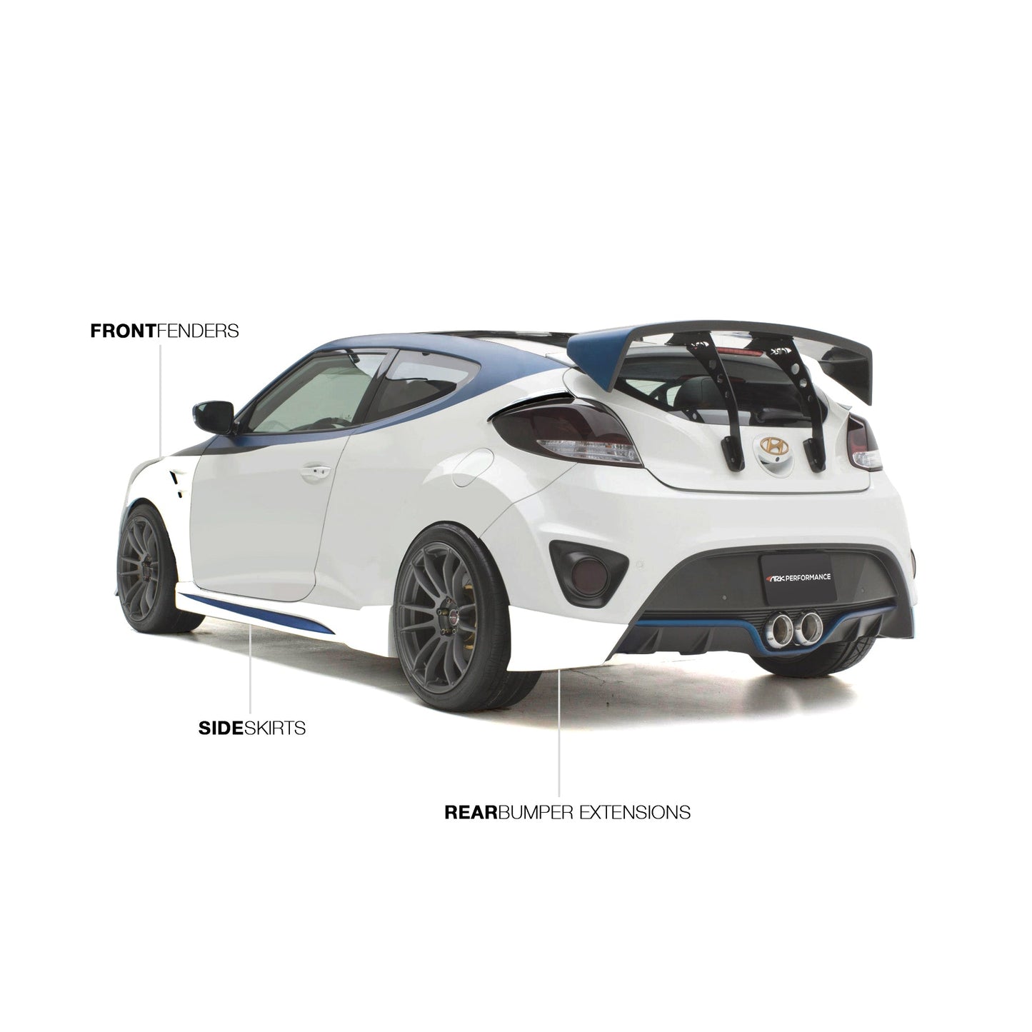 ARK 2013-2017 Hyundai Veloster Turbo C-FX Rear Bumper Side Extensions