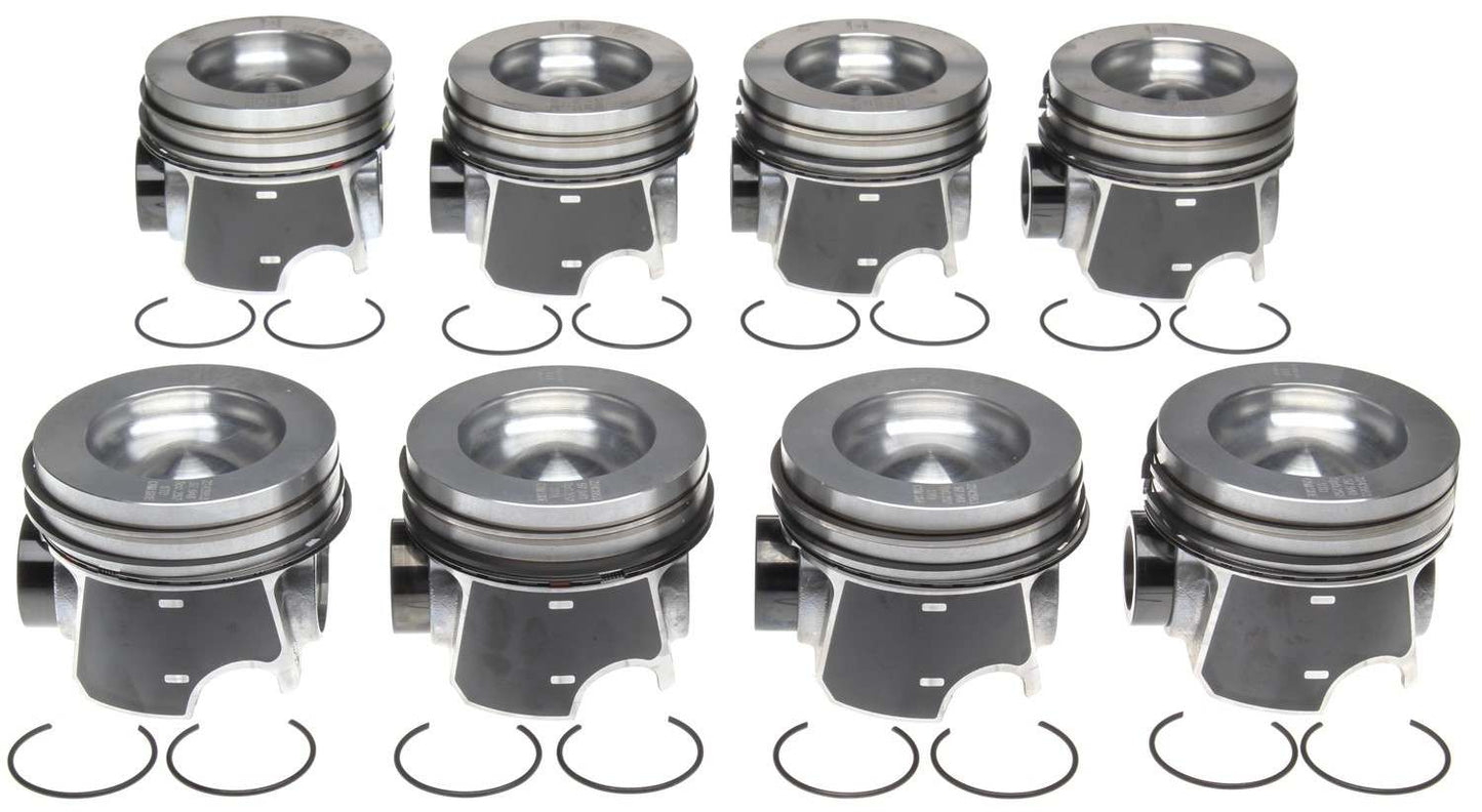 Mahle OE Navistar MaxxForce 7 6.4L Diesel Reduced Comp STD Piston With Rings Set (Set of 8) 224-3953WR