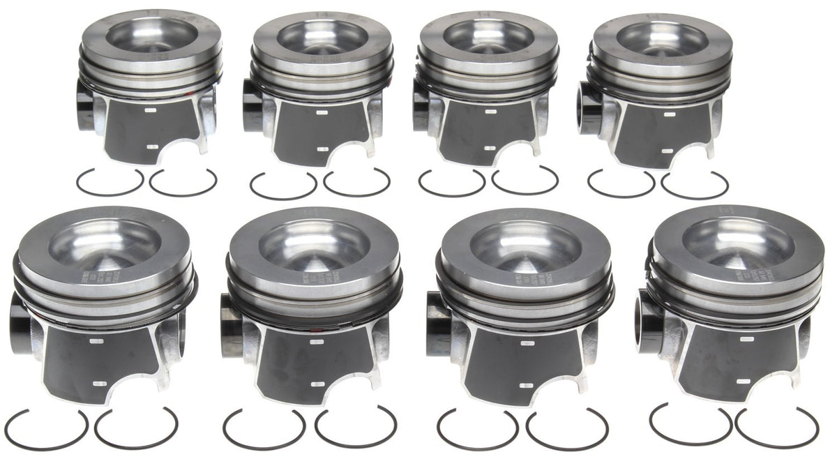 Mahle OE Navistar MaxxForce 7 6.4L Diesel Reduced Comp STD Piston With Rings Set (Set of 8) 224-3953WR