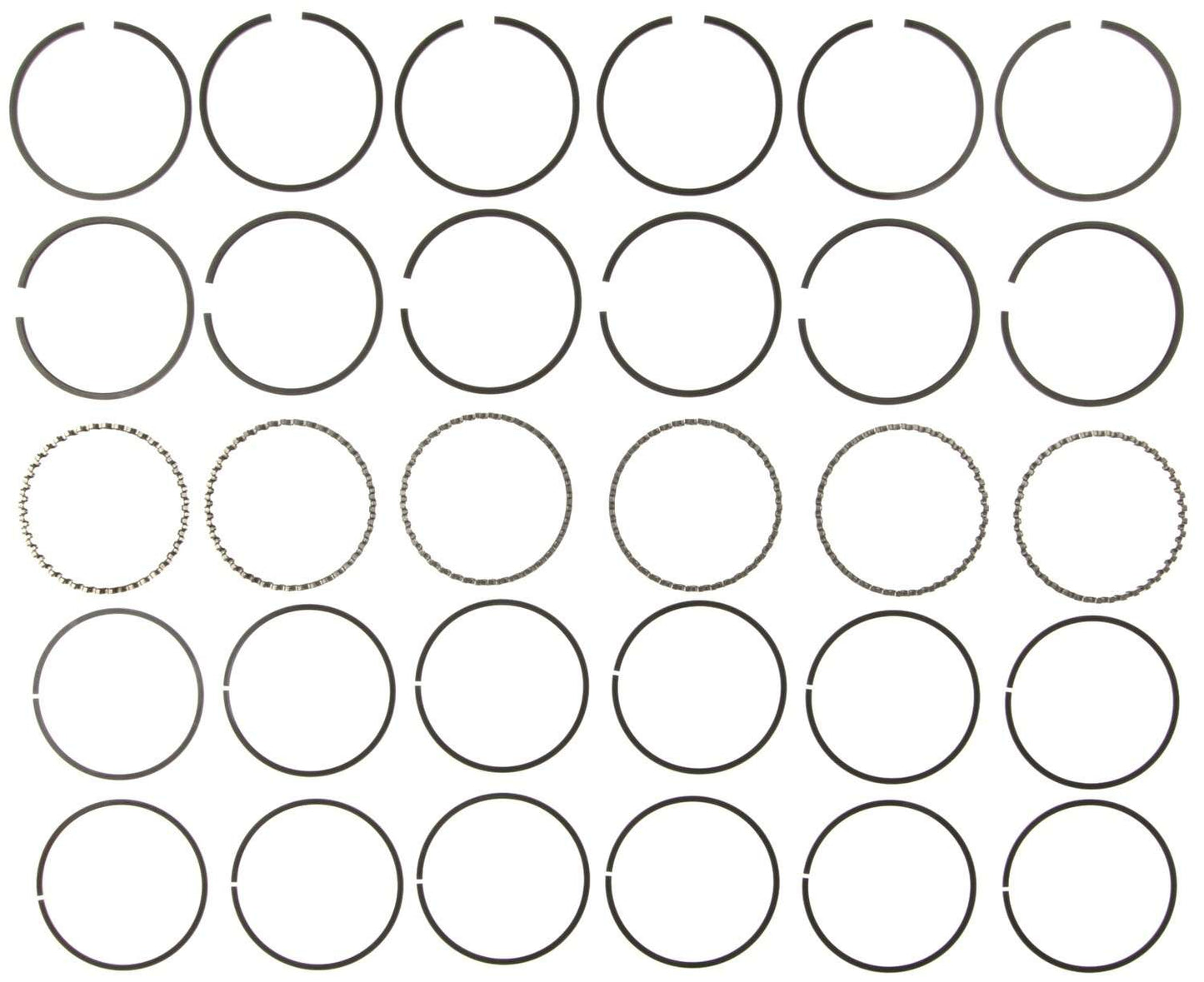 Mahle Rings AMC 199/232/258 Engs 64-87 Buick 225 Eng 64-67 Gray Int Trk Jeep Chrome Ring Set 40619CP
