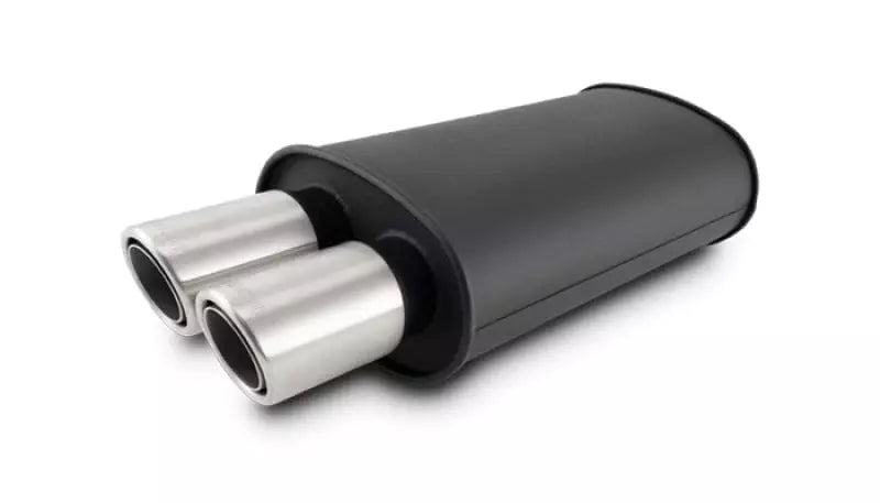 Vibrant Streetpower Flat Black Oval Muffler 2.5in Inlet Mufflers and Resonators Mufflers and Components main image