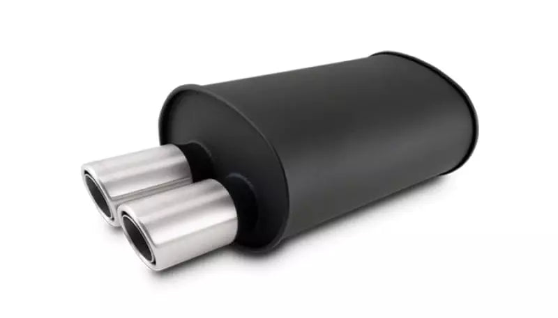 Vibrant Streetpower Flat Black Oval Muffler 2.5in Inlet Mufflers and Resonators Mufflers and Components main image