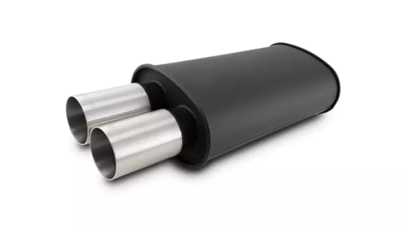 Vibrant Streetpower Flat Black Oval Muffler 3in Inlet Mufflers and Resonators Mufflers and Components main image