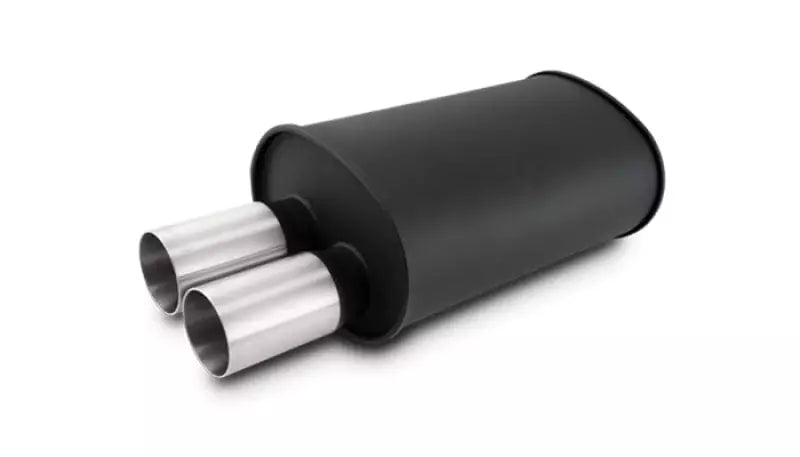 Vibrant Streetpower Flat Black Oval Muffler 2.5in Inlet Mufflers and Resonators Mufflers and Components main image