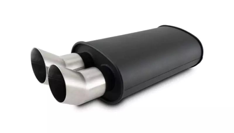 Vibrant Streetpower Flat Black Oval Muffler 2.5in Inlet Mufflers and Resonators Mufflers and Components main image