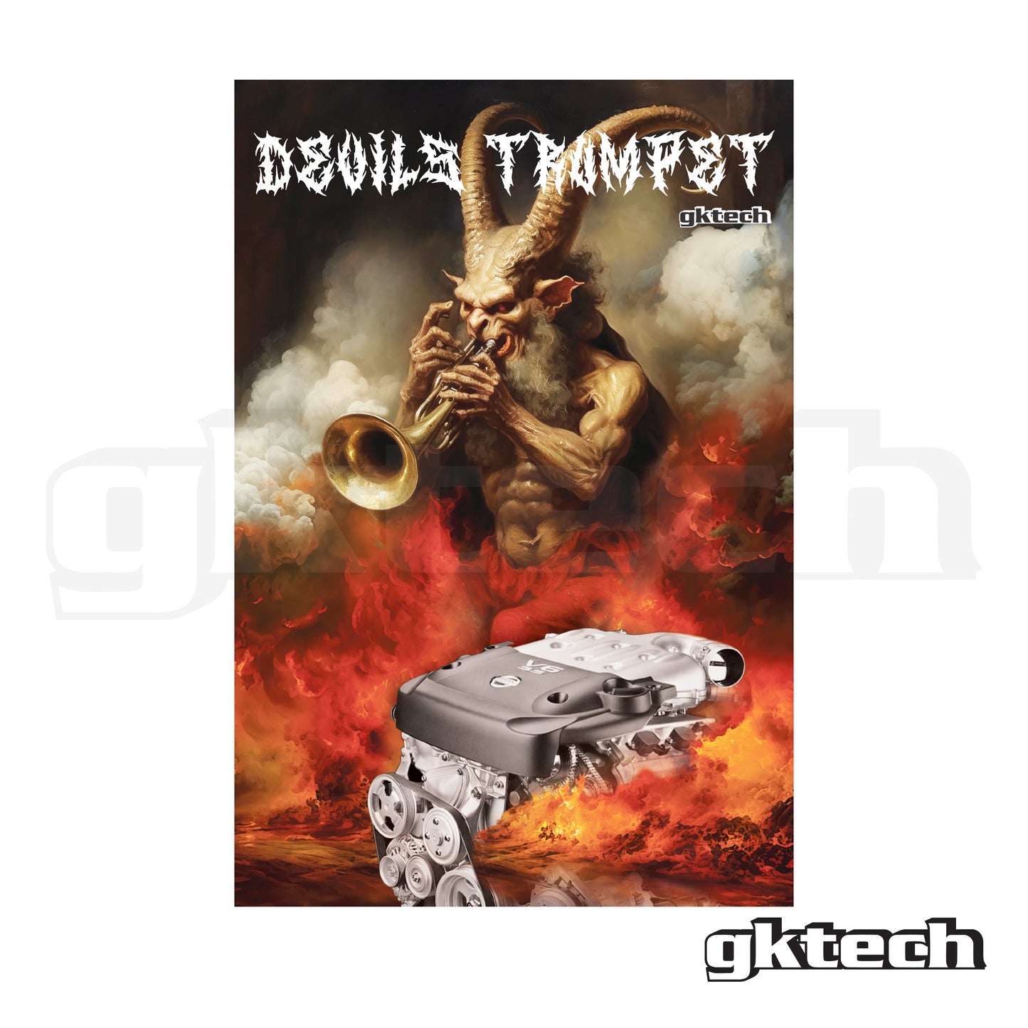 GKTech VQ devils trumpet garage banner