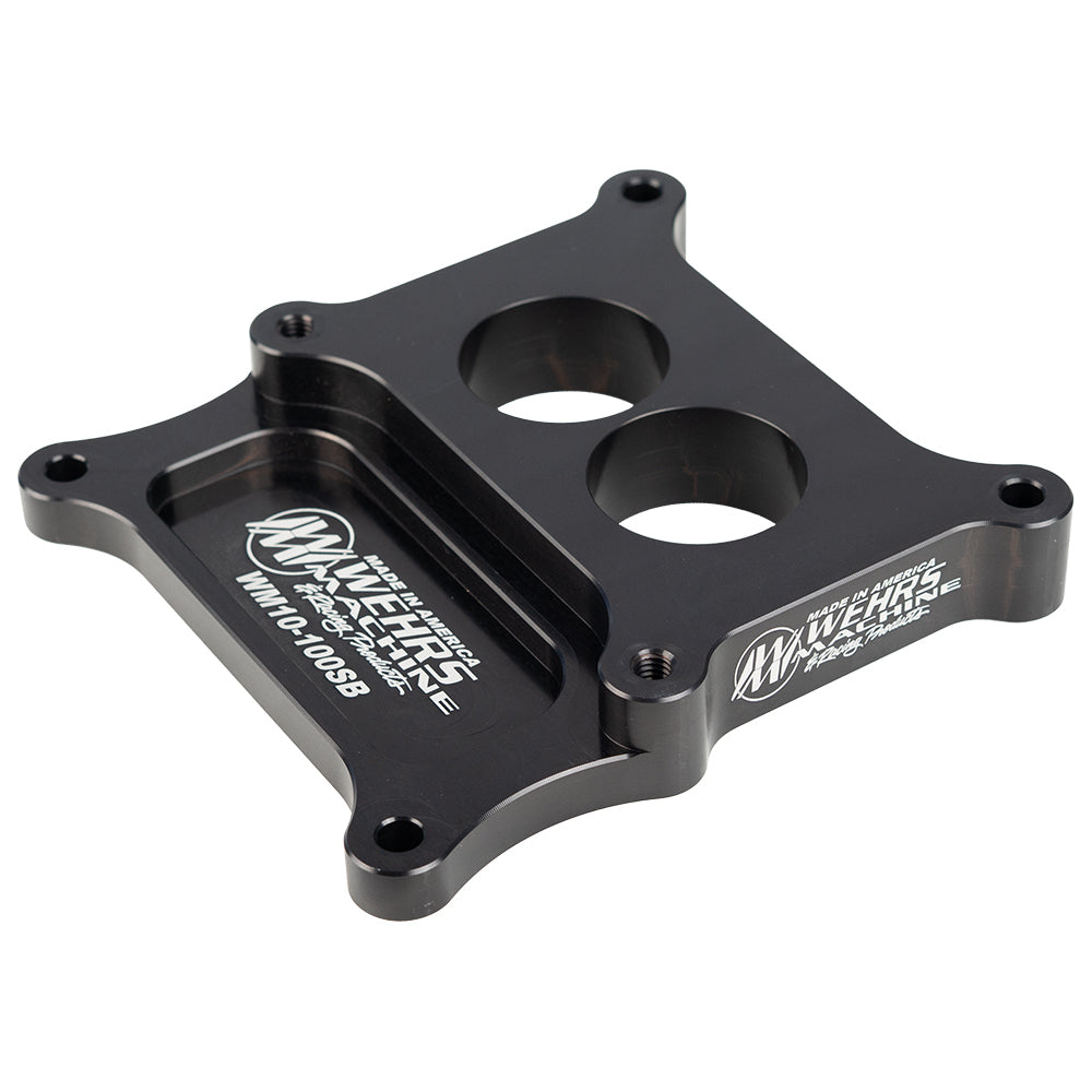 WEHRS MACHINE Carb Adapter 2bbl to 4bb 1in Thk w/Straigh Bores Air and Fuel Carburetors and Components main image