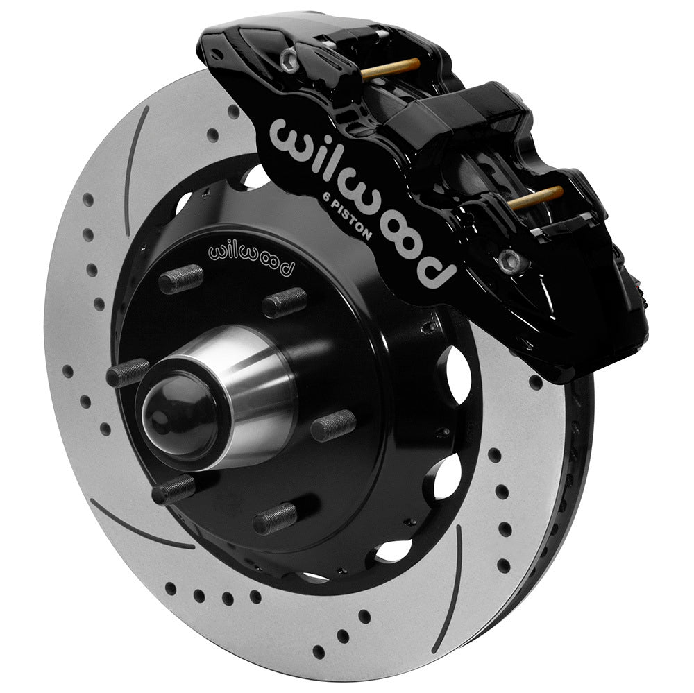 Wilwood 63-87 C10 CPP Spindle AERO6 Front BBK 14in Drilled/Slotted 6x5.5 BC - Black 140-16459-D