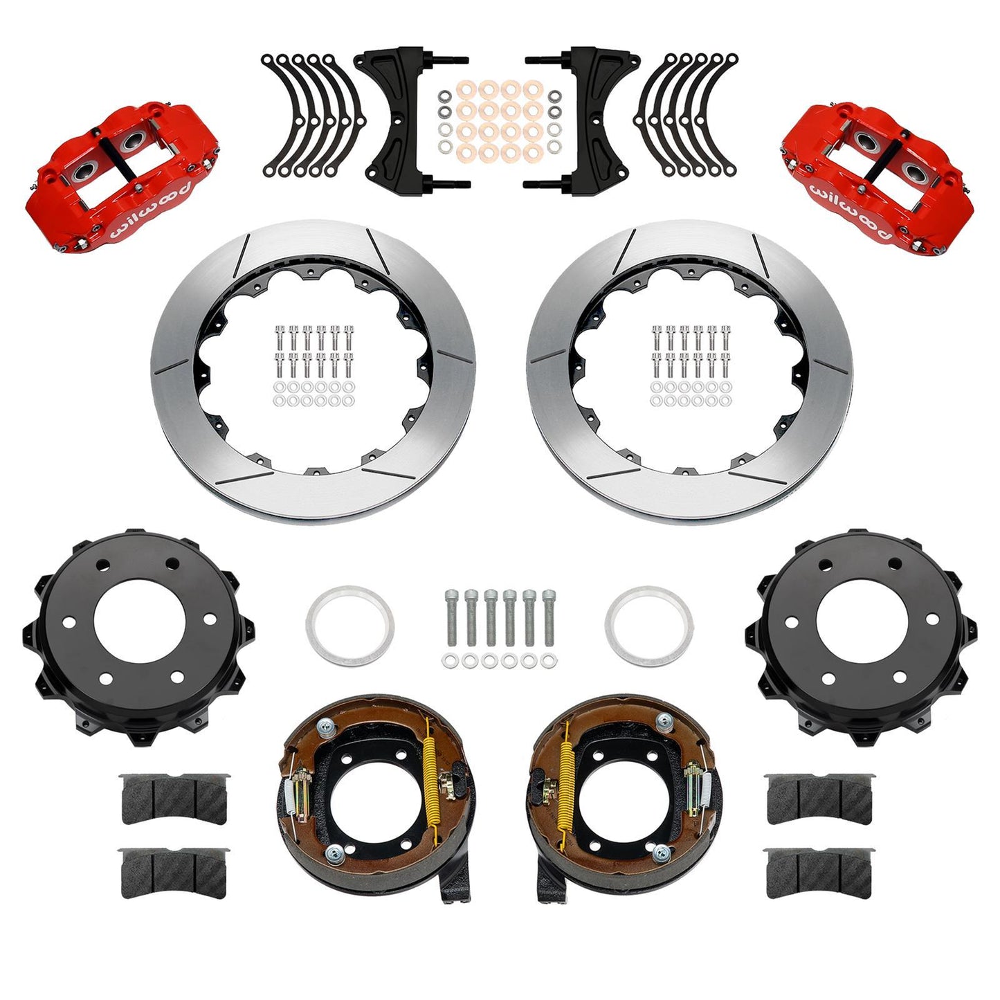WILWOOD Rear Brake Kit Disc/Drum 71-91 Blazer FNSL4R Red Brakes Brake Systems And Components main image