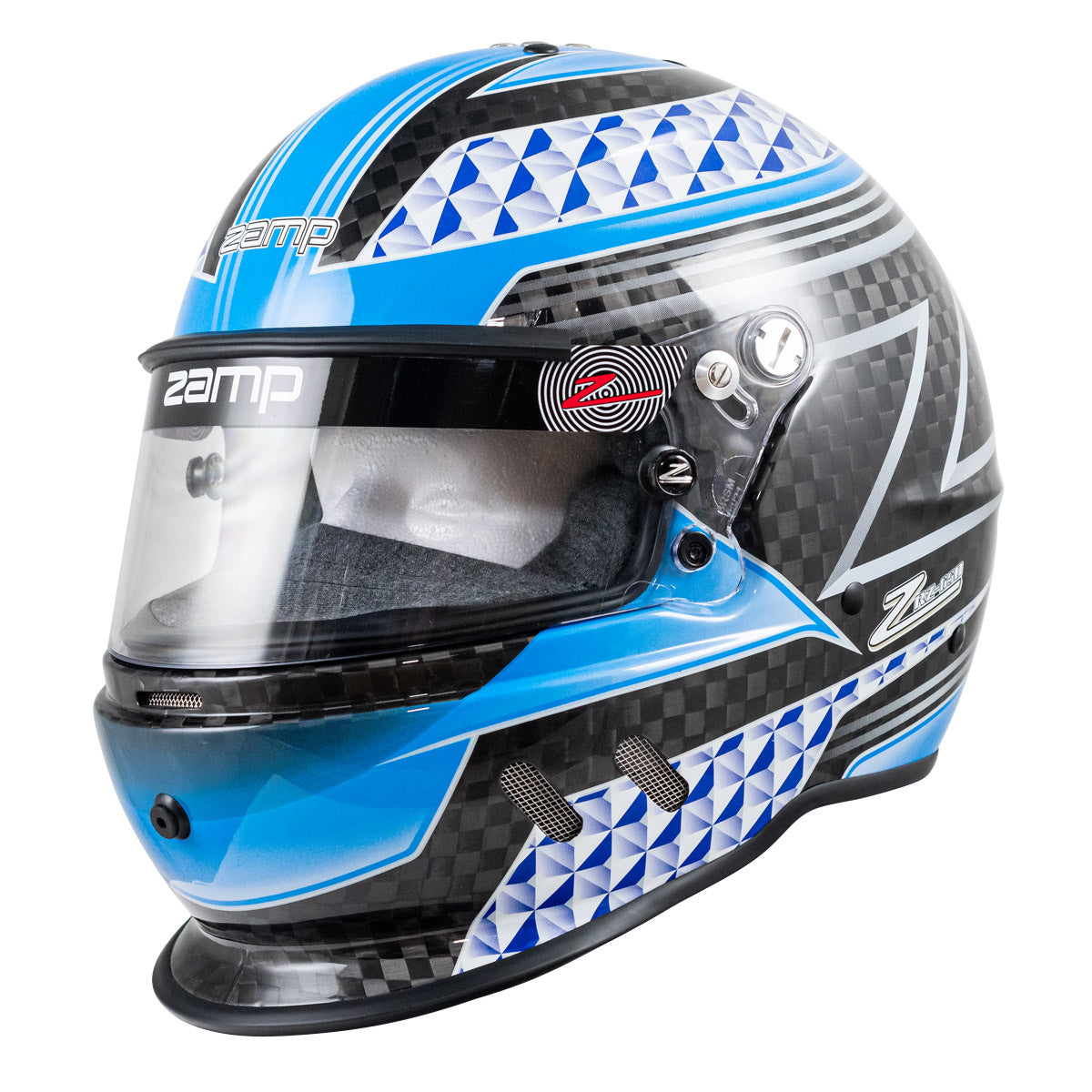 Zamp Solar Helmet RZ-65D Carbon L Flo Blu/Gry SA2020 Helmets and Accessories Helmets main image