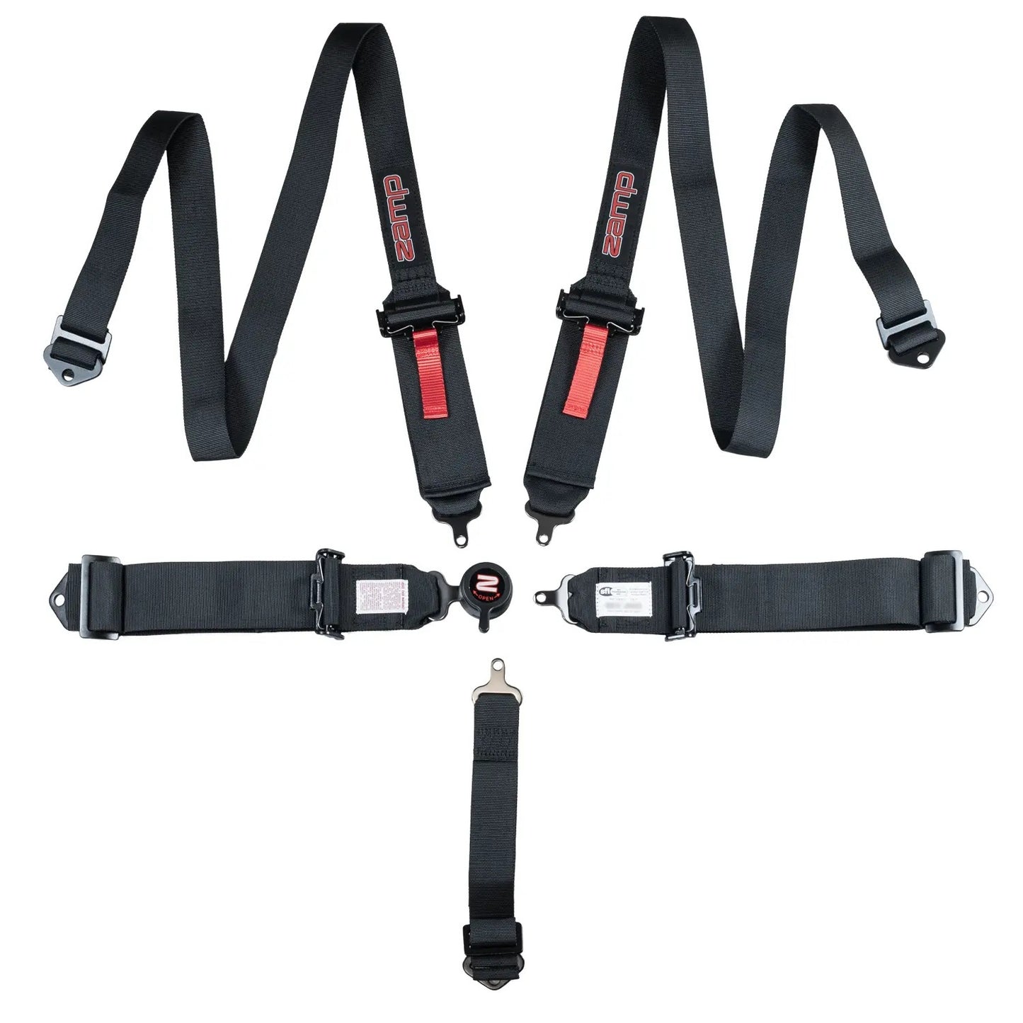 ZAMP Harness 5PT Black Cam L 2 In Shoulder SFI 16.1 Safety Equipment Safety Restraints main image